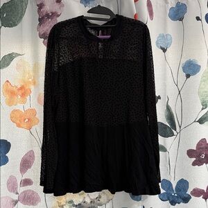 Torrid Black Sheer Lace Blouse
